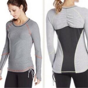 Lucy long sleeve shirt size M black/white striped & black mesh back ventilation